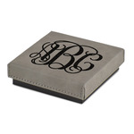 Interlocking Monogram Jewelry Gift Box - Engraved Leather Lid (Personalized)
