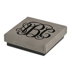 Interlocking Monogram Jewelry Gift Box - Engraved Leather Lid (Personalized)