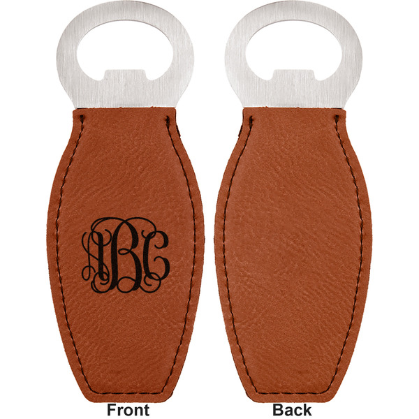 Interlocking Monogram Leather Bar Bottle Opener - Front and Back (single sided)