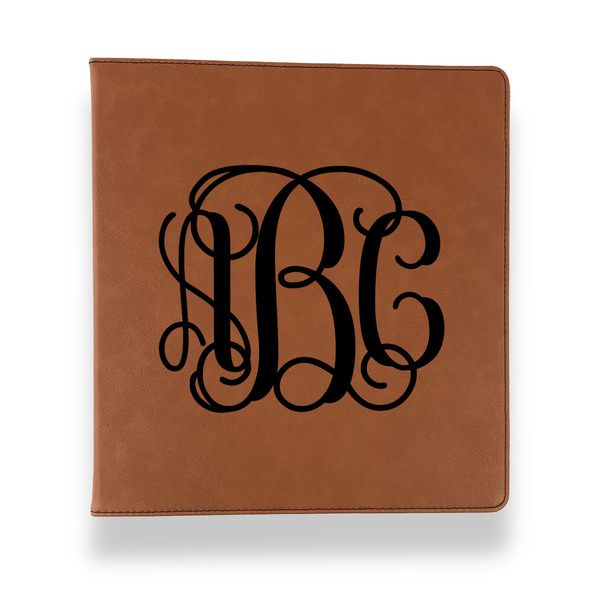 Custom Interlocking Monogram Leather Binder - 1" - Rawhide (Personalized)
