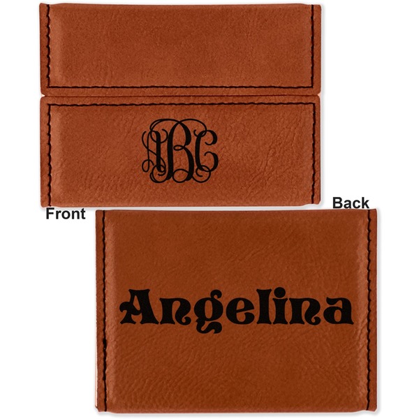 Interlocking Monogram Leather Business Card Holder - Front Back