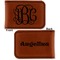 Interlocking Monogram Leatherette Magnetic Money Clip - Front and Back