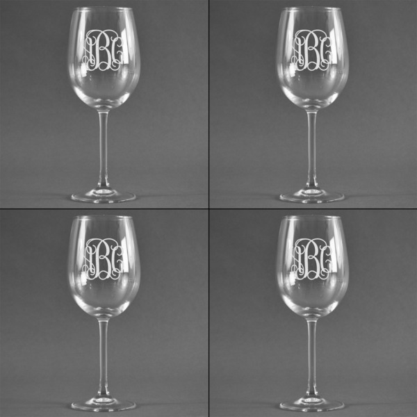 Interlocking Monogram Set of Four Personalized Wineglasses - Approval