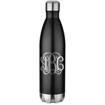 Interlocking Monogram Water Bottle - 26 oz. Stainless Steel - Laser Engraved (Personalized)