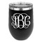 Interlocking Monogram Stemless Stainless Steel Wine Tumbler - Black - Double Sided (Personalized)
