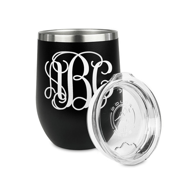 Interlocking Monogram Stainless Wine Tumblers - Black - Single Sided - Alt View