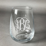 Interlocking Monogram Stemless Wine Glass - Engraved (Personalized)