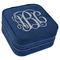 Interlocking Monogram Travel Jewelry Boxes - Leather - Navy Blue - Angled View