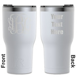 Interlocking Monogram RTIC Tumbler - White - Engraved Front & Back (Personalized)