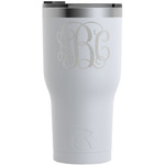 Interlocking Monogram RTIC Tumbler - White - Engraved Front (Personalized)
