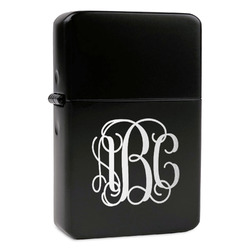 Interlocking Monogram Windproof Lighter - Black - Single Sided & Lid Engraved (Personalized)