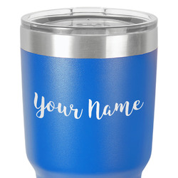 Script Name 30 oz Stainless Steel Tumbler - Royal Blue - Single-Sided (Personalized)