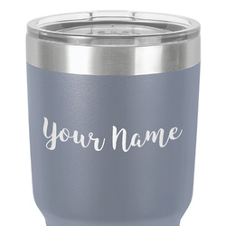 Script Name 30 oz Stainless Steel Tumbler - Grey - Single-Sided (Personalized)