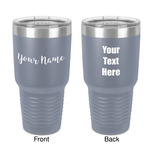 Script Name 30 oz Stainless Steel Tumbler - Grey - Double-Sided (Personalized)