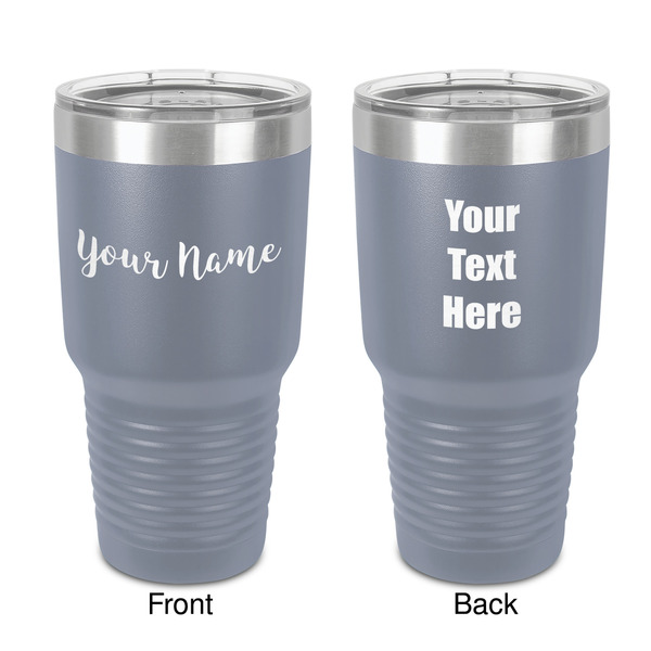 Custom Script Name 30 oz Stainless Steel Tumbler - Grey - Double-Sided (Personalized)