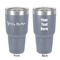 Script Name 30 oz Stainless Steel Ringneck Tumbler - Grey - Double Sided - Front & Back