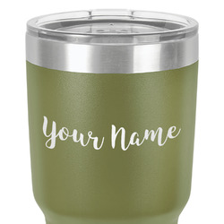 Script Name 30 oz Stainless Steel Tumbler - Olive - Single-Sided (Personalized)
