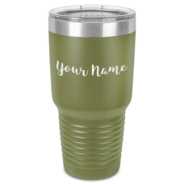 Custom Script Name 30 oz Stainless Steel Tumbler - Olive - Single-Sided (Personalized)