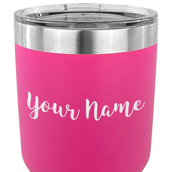 Script Name 30 oz Stainless Steel Ringneck Tumbler - Pink - CLOSE UP