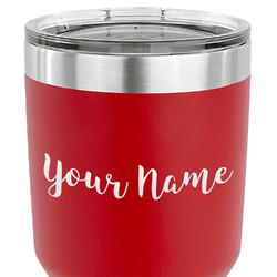 Script Name 30 oz Stainless Steel Tumbler - Red - Single-Sided (Personalized)