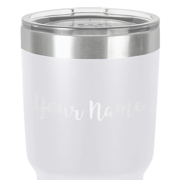 Script Name 30 oz Stainless Steel Ringneck Tumbler - White - Close Up