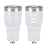 Script Name 30 oz Stainless Steel Tumbler - White - Double-Sided (Personalized)