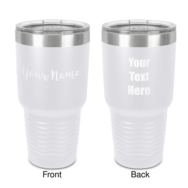 Custom Script Name 30 oz Stainless Steel Tumbler - White - Double-Sided (Personalized)