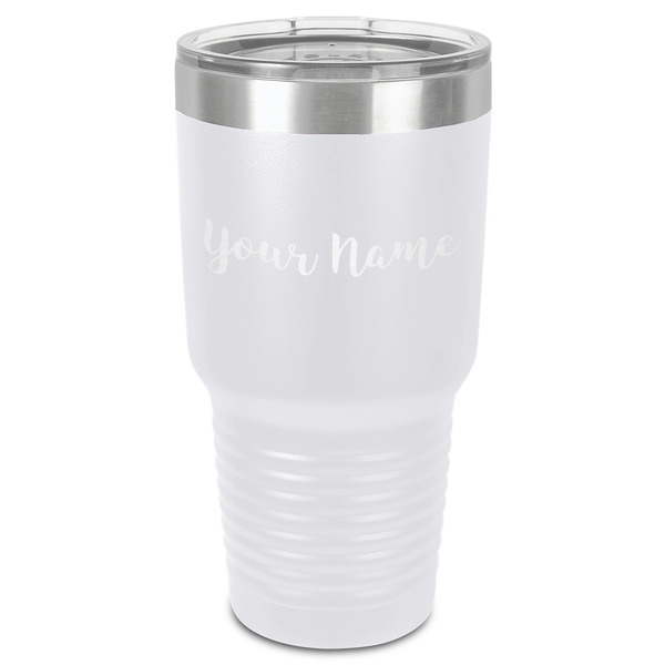 Custom Script Name 30 oz Stainless Steel Tumbler - White - Single-Sided (Personalized)