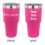 Script Name 30 oz Stainless Steel Tumbler - Pink - Double-Sided (Personalized)