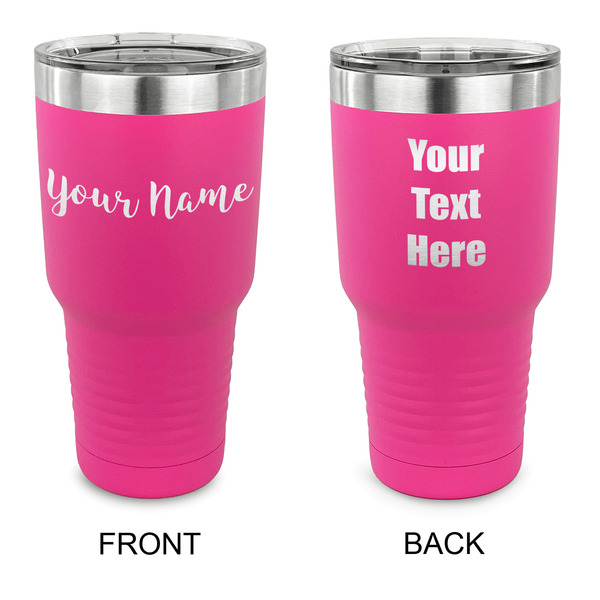 Custom Script Name 30 oz Stainless Steel Tumbler - Pink - Double-Sided (Personalized)