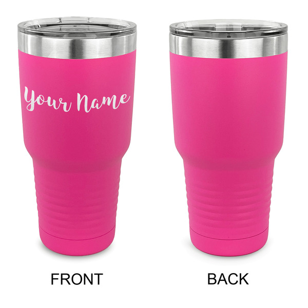 Script Name 30 oz Stainless Steel Ringneck Tumblers - Pink - Single Sided - APPROVAL