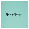 Script Name 9" x 9" Teal Leatherette Snap Up Tray - APPROVAL