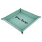 Script Name 9" x 9" Teal Leatherette Snap Up Tray - MAIN