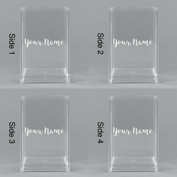 Script Name Acrylic Pen Holder - All Sides