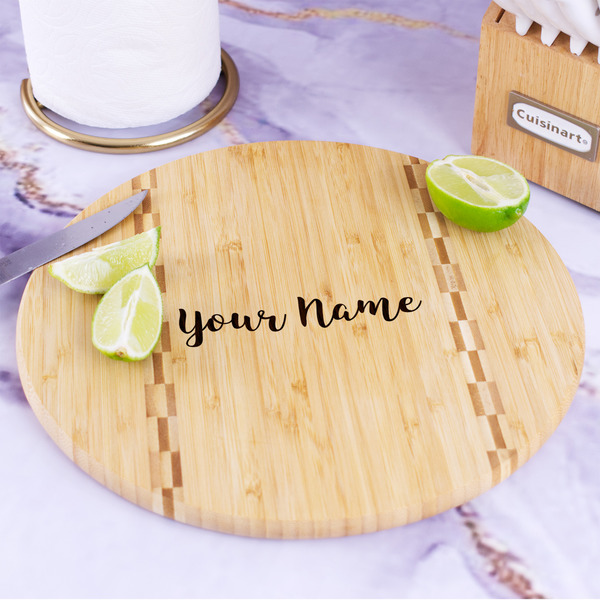 Script Name Bamboo Cutting Board - In Context
