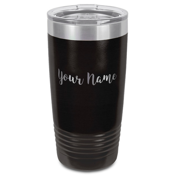 Script Name Black Polar Camel Tumbler - 20oz - Front