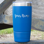 Script Name 20 oz Stainless Steel Tumbler - Royal Blue - Single-Sided (Personalized)