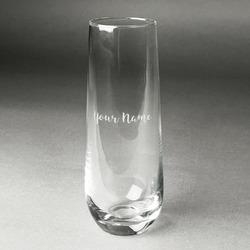 Script Name Champagne Flute - Stemless - Laser Engraved - Single (Personalized)