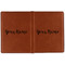 Script Name Cognac Leather Passport Holder Outside Double Sided - Apvl