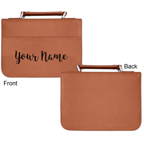 Script Name Cognac Leatherette Bible Covers - Small Single Sided Approval