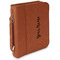 Script Name Cognac Leatherette Bible Covers with Handle & Zipper - Main
