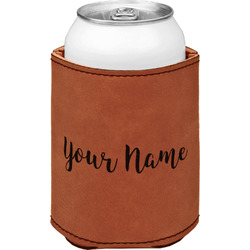 Script Name Leatherette Can Sleeve - Single-Sided (Personalized)