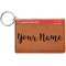 Script Name Cognac Leatherette Keychain ID Holders - Front Credit Card