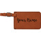 Script Name Cognac Leatherette Luggage Tags