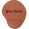 Script Name Cognac Leatherette Mouse Pads with Wrist Support - Flat