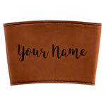 Script Name Leatherette Cup Sleeve (Personalized)