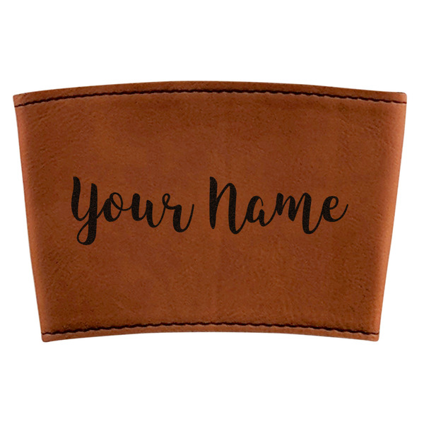 Custom Script Name Leatherette Cup Sleeve (Personalized)
