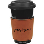 Script Name Leatherette Cup Sleeve - Double-Sided (Personalized)
