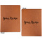 Script Name Cognac Leatherette Portfolios with Notepad - Large - Double Sided - Apvl