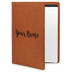 Script Name Leatherette Portfolio with Notepad (Personalized)